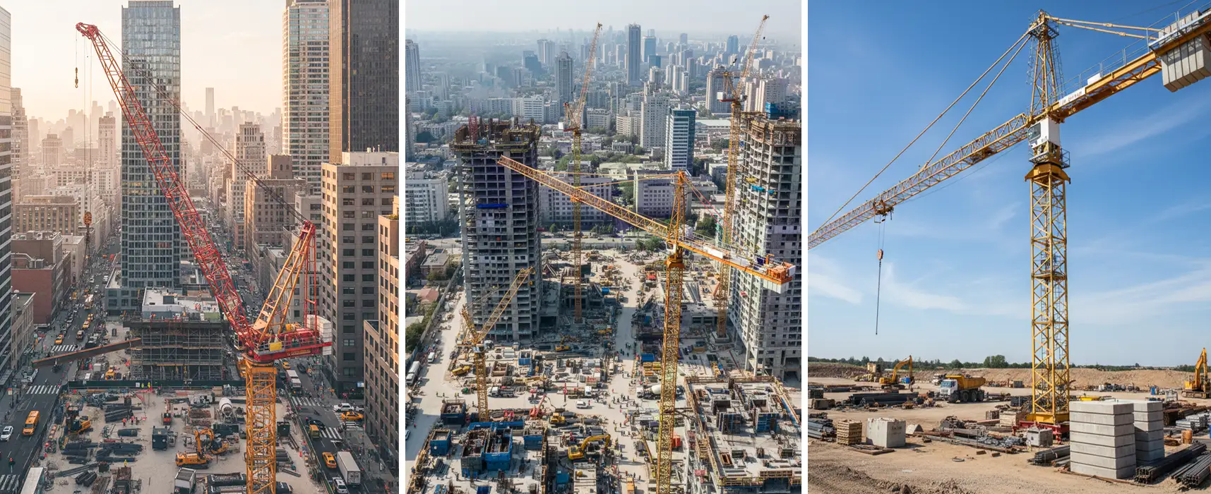 Luffing, flat top and hammerhead tower cranes used on Indian EPC projects